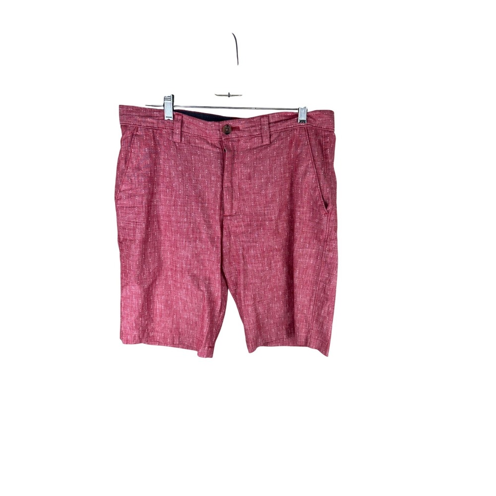Banana Republic Emerson Short Mens 32 Modern Red Print Cotton Chino Shorts
